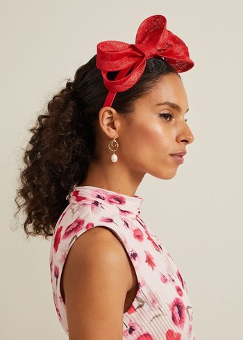 Phase Eight Bow Twist Hats Red Australia | HA3704129